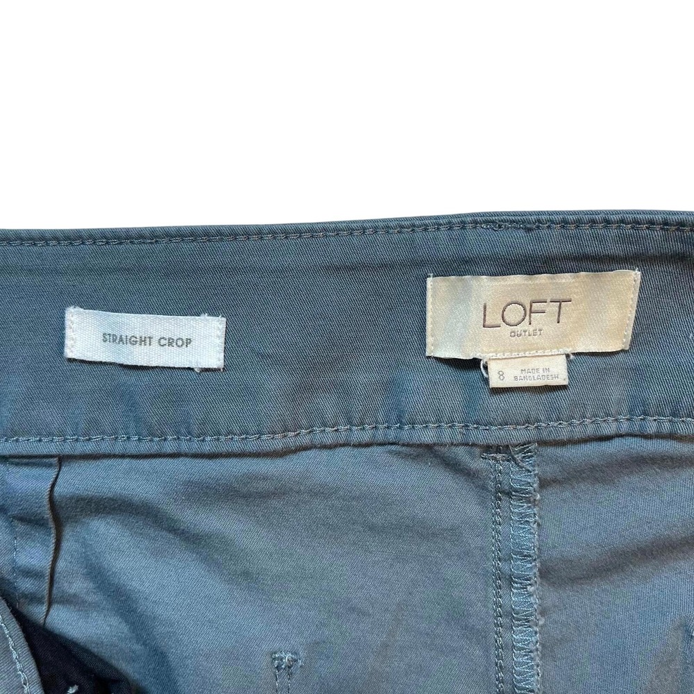 LOFT Straight Crop Pants Women's Size 8 Blue Gray - Picture 7 of 8